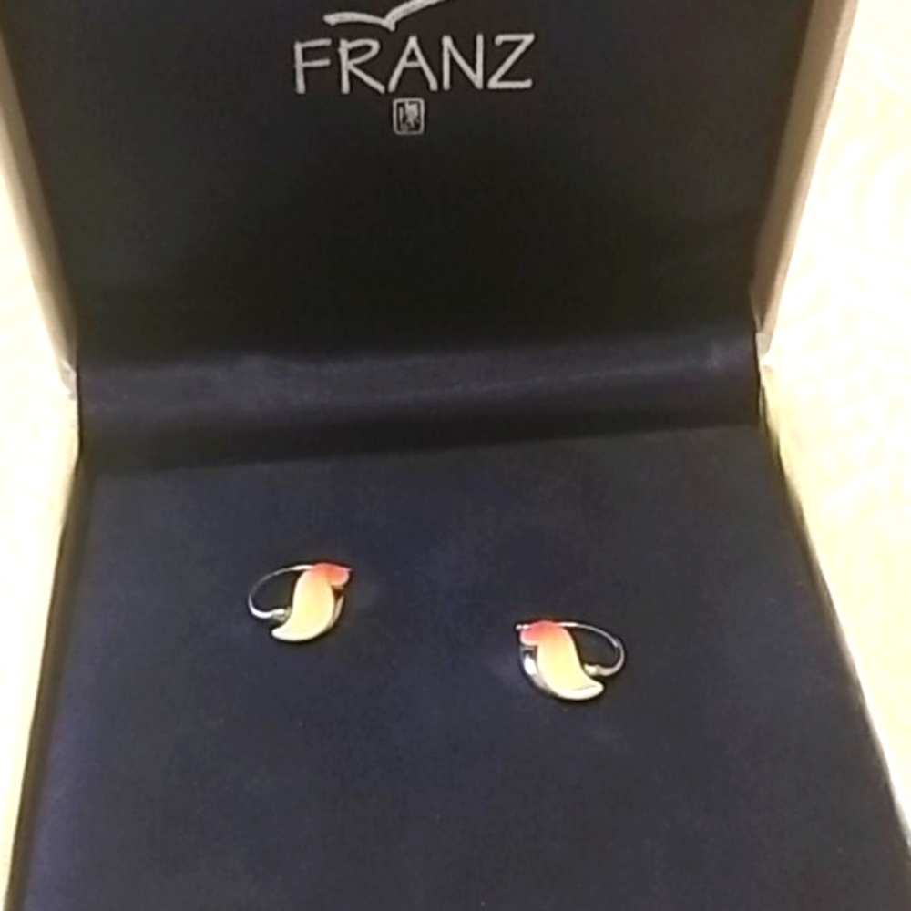 Franz - pewter and porcelain butterfly earrings